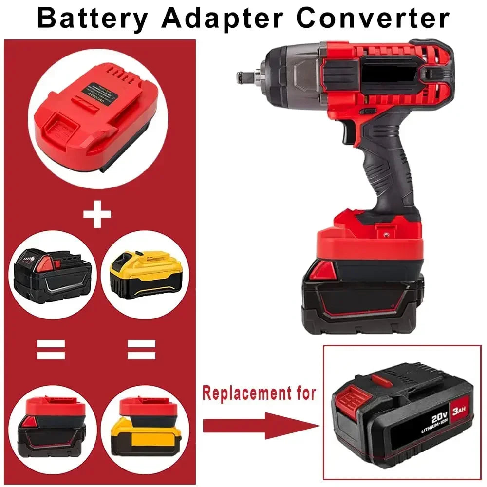 Battery Adapter Converter DM20BAU for Bauer 20V Cordless Tools for DeWalt 20V MAX and Milwaukee 18V M18 Lithium-ion Battery