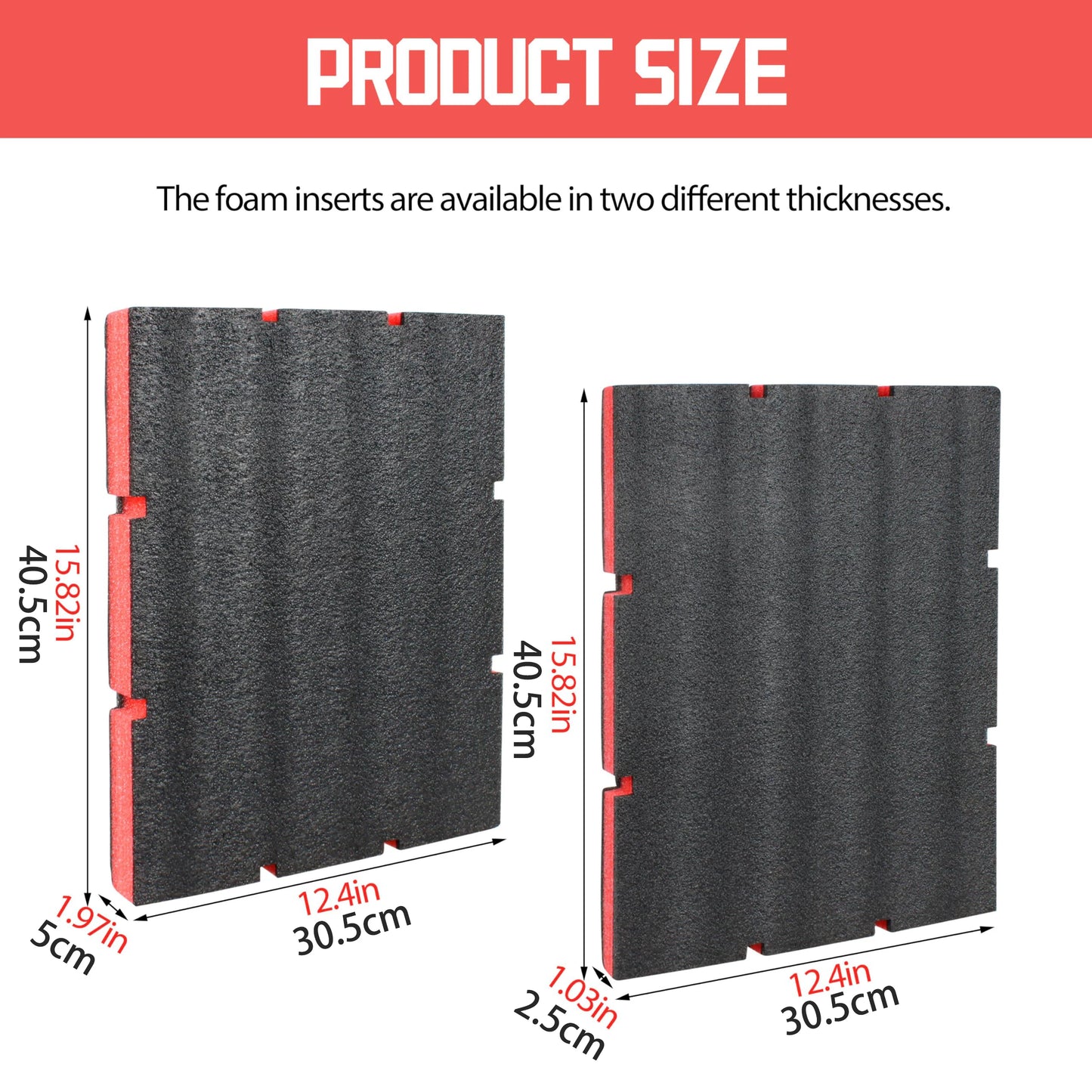 Foam Tool Organizer Inserts Compatible with Milwaukee 48-22-8442 and 48-22-84432 Drawer Boxes,Shockproof Red & Black Foam Insert