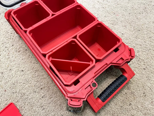 4-Compartment Cross Divider Compatible For Milwaukee Packout Slim Bin Tool Box Organizer Accessory