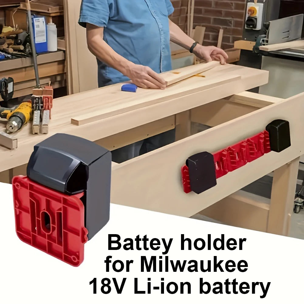 5pcs Battery Holder Battery Rack for Milwaukee M18 18V Battery Storage Battery Dock Mount for Work Vans Shelves And Toolboxes