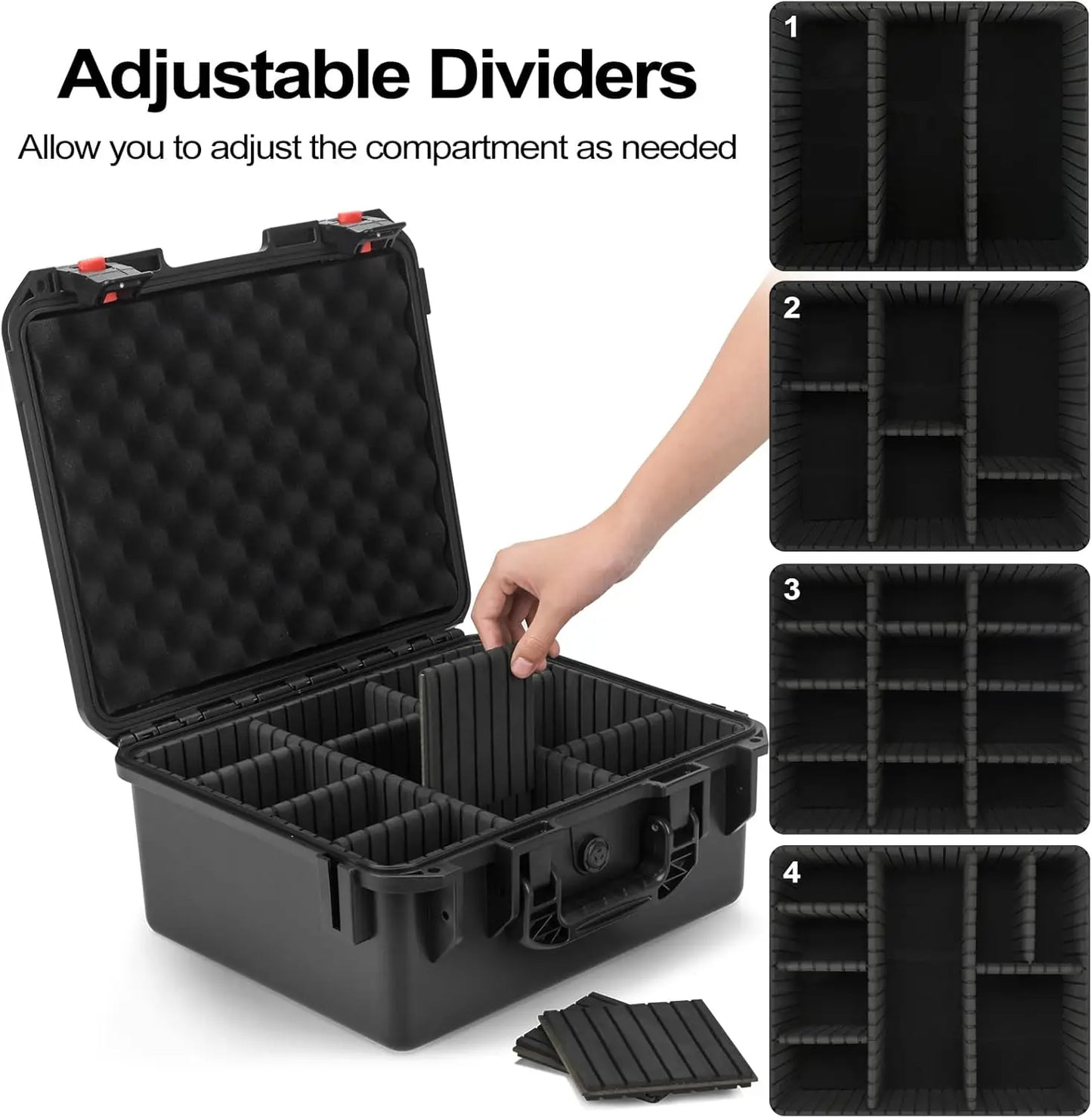 Storage Case for Milwaukee M18 M12 Battery, Power Tool Box with 9 Adjustable Dividers for Battery & Charger Holder 2.0-12.0 Ah
