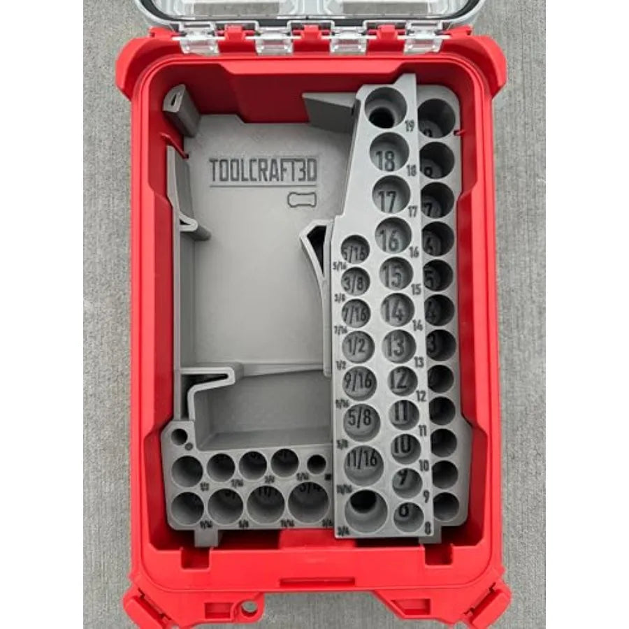 ToolCraft3d Design 3d Printed Insert Designed for Milwaukee Packout Organizer and GEN2 M12 Stubby 3/8" Impact Fits Boot Insert