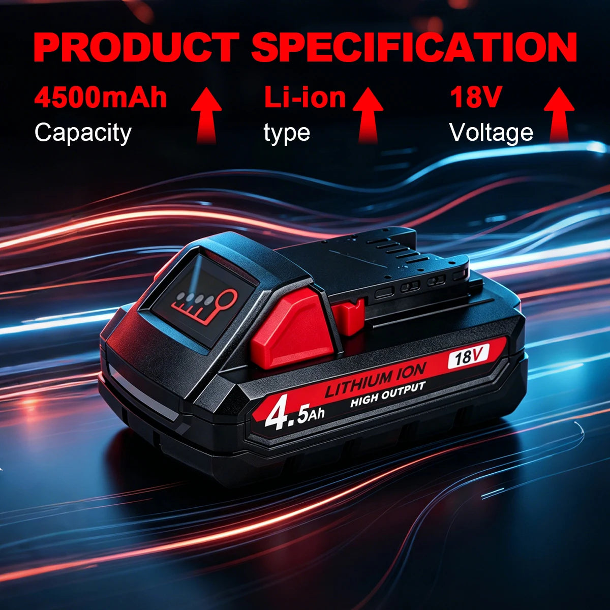 Suitable for Milwaukee M18 batteries, 18V 4.5Ah 21700 cells, XC18 48-11-1860, New In Pack, portable tools.