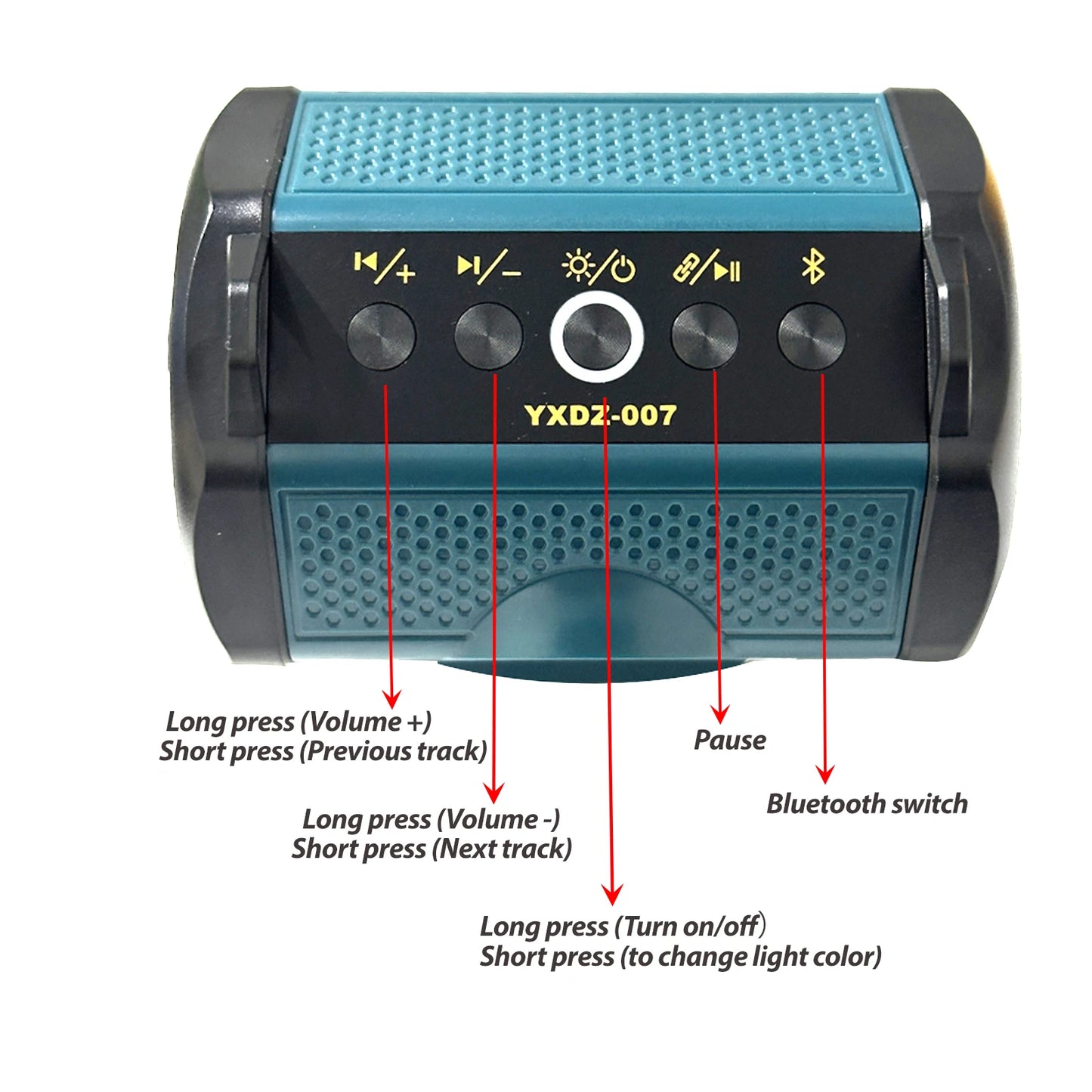 NEW Bluetooth Speaker For Milwaukee/Makita/Dewalt/Bosch 18V 20V Battery With USB Type-C Port Charge Player Loudspeaker Amplifier