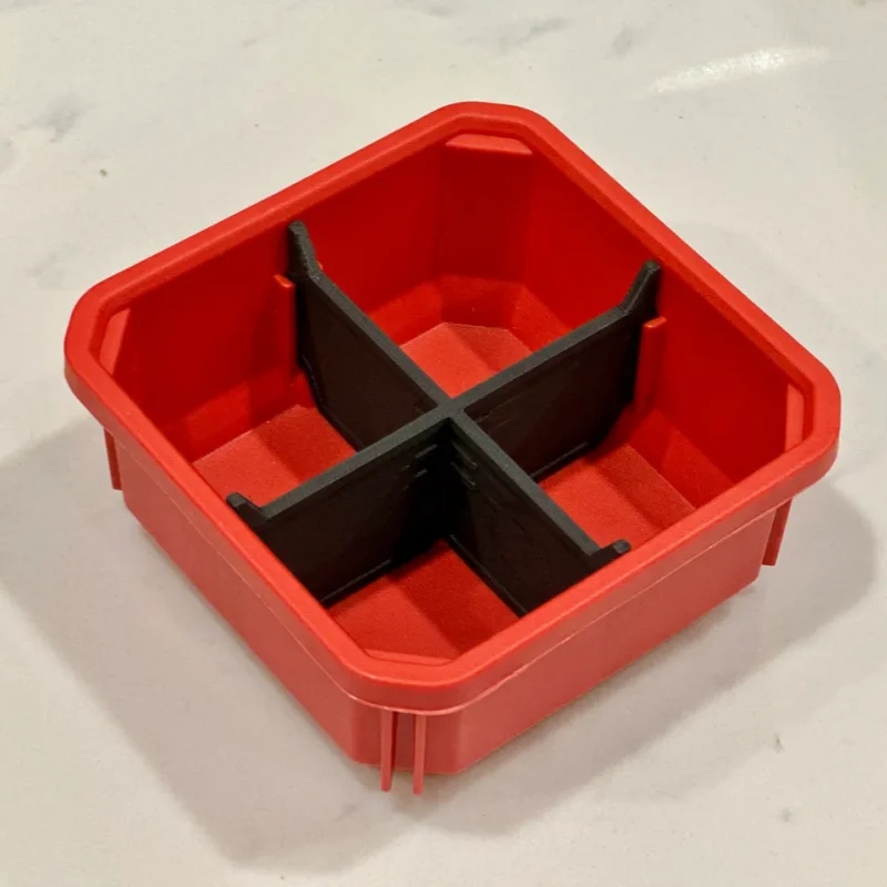 4-Compartment Cross Divider Compatible For Milwaukee Packout Slim Bin Tool Box Organizer Accessory