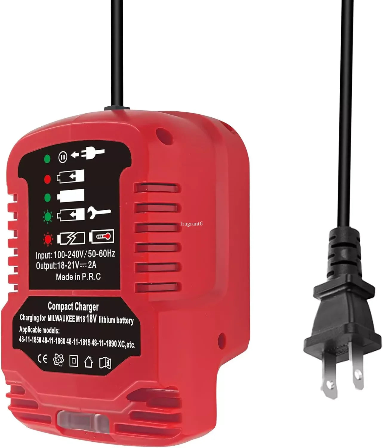 Portable Mini Battery Charger Car Charger for Milwaukee 18V Lithium Battery 48-11-1820 48-11-1828 48-11-1830 48-11-1835