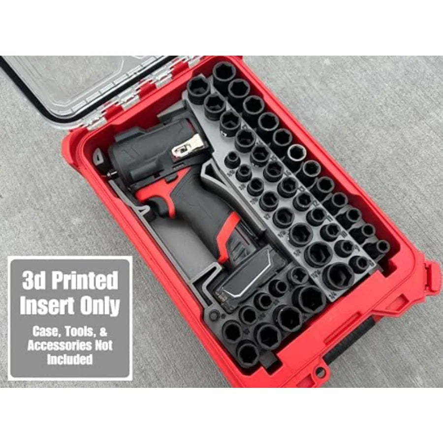 ToolCraft3d Design 3d Printed Insert Designed for Milwaukee Packout Organizer and GEN2 M12 Stubby 3/8" Impact Fits Boot Insert