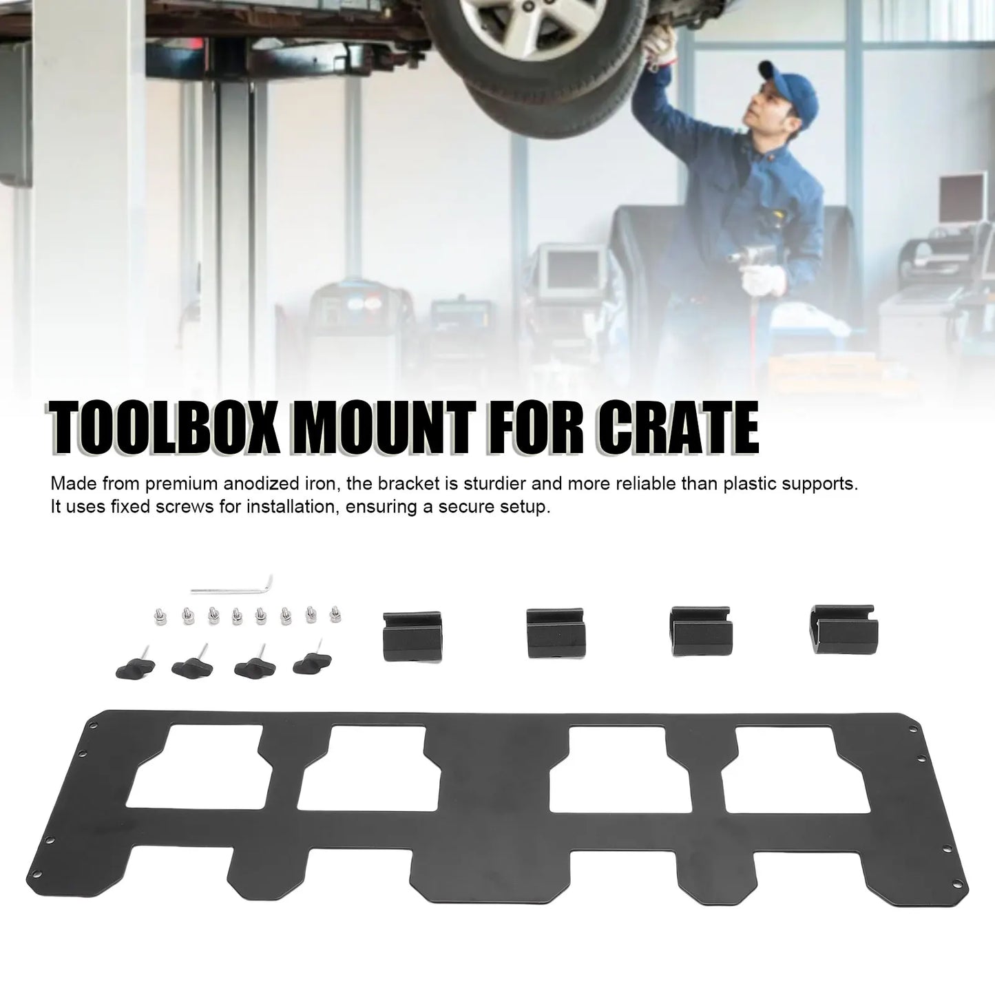 Toolbox Mounting Plate Fit for Milwaukee Packout Toolbox Front Organizer Storage Bracket for Crate Half Full Width Storage Case